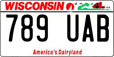 WI license plate 789UAB