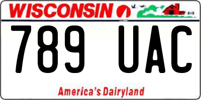WI license plate 789UAC