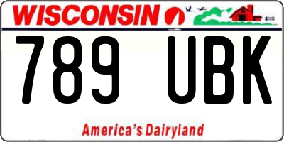 WI license plate 789UBK