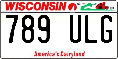 WI license plate 789ULG