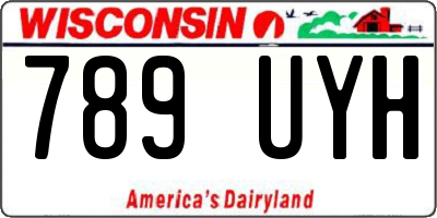 WI license plate 789UYH