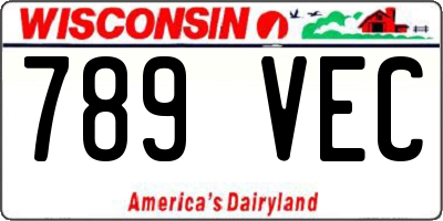 WI license plate 789VEC