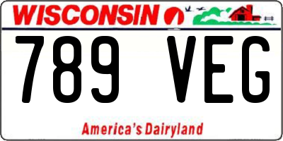 WI license plate 789VEG