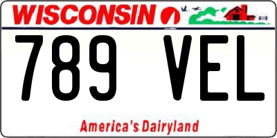 WI license plate 789VEL