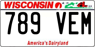 WI license plate 789VEM