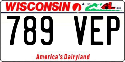 WI license plate 789VEP