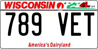WI license plate 789VET