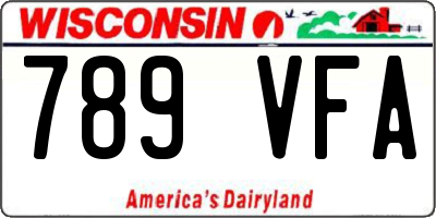WI license plate 789VFA
