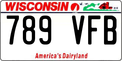 WI license plate 789VFB