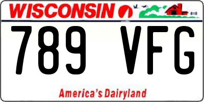 WI license plate 789VFG
