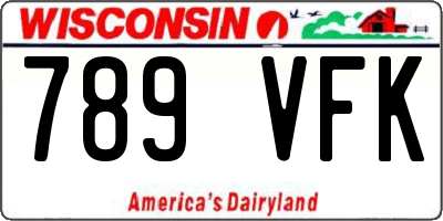 WI license plate 789VFK