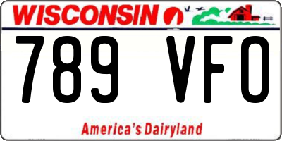 WI license plate 789VFO