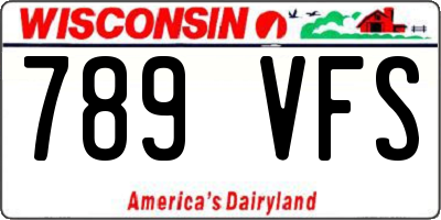 WI license plate 789VFS