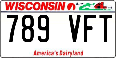 WI license plate 789VFT