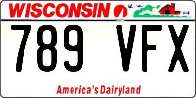 WI license plate 789VFX