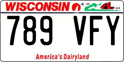 WI license plate 789VFY