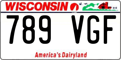WI license plate 789VGF