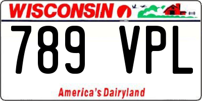 WI license plate 789VPL