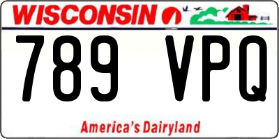 WI license plate 789VPQ