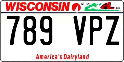 WI license plate 789VPZ
