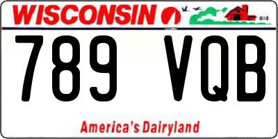 WI license plate 789VQB