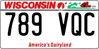 WI license plate 789VQC