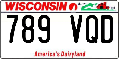 WI license plate 789VQD