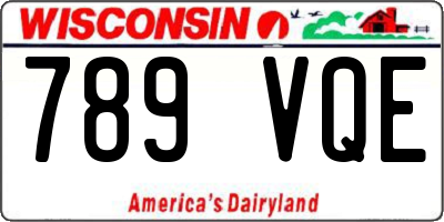 WI license plate 789VQE
