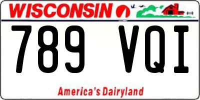 WI license plate 789VQI
