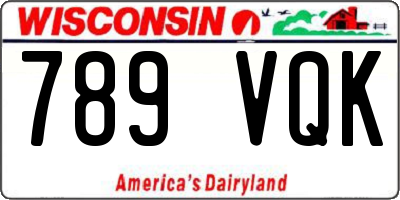 WI license plate 789VQK