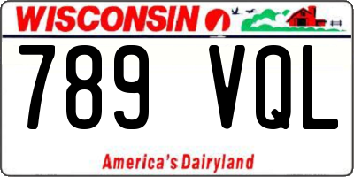 WI license plate 789VQL