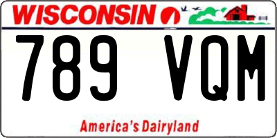 WI license plate 789VQM