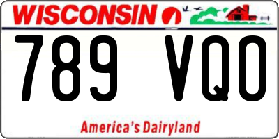WI license plate 789VQO