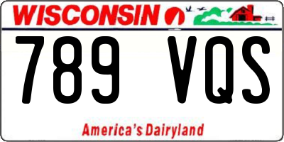 WI license plate 789VQS