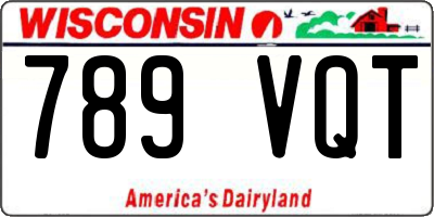 WI license plate 789VQT