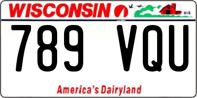 WI license plate 789VQU