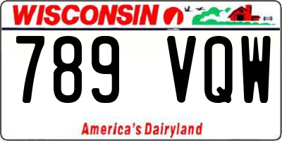 WI license plate 789VQW