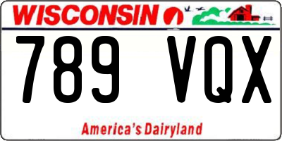 WI license plate 789VQX