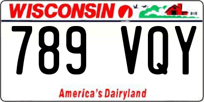 WI license plate 789VQY