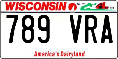 WI license plate 789VRA