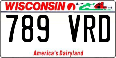 WI license plate 789VRD