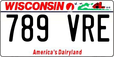 WI license plate 789VRE