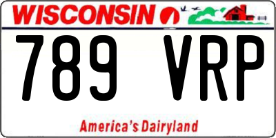 WI license plate 789VRP
