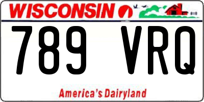 WI license plate 789VRQ