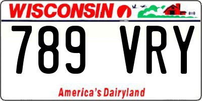 WI license plate 789VRY