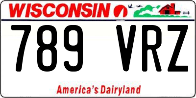 WI license plate 789VRZ