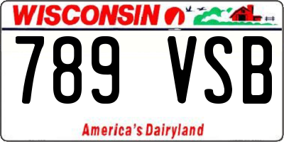 WI license plate 789VSB