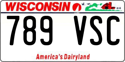 WI license plate 789VSC
