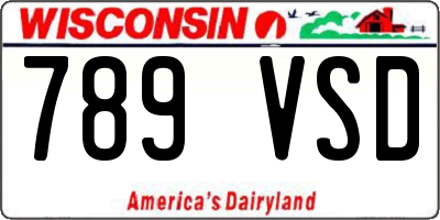 WI license plate 789VSD