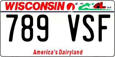 WI license plate 789VSF